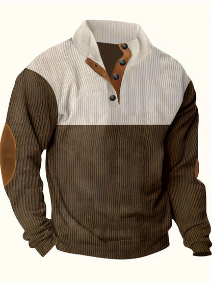 Scott | Retro Contrast Button Pullover 2