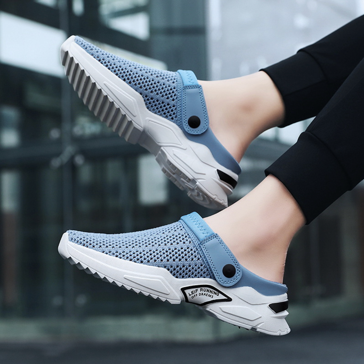 Unisex Outdoor Sandals Non-Slip Trendy Mesh Casual Shoes with Closed Toe-6