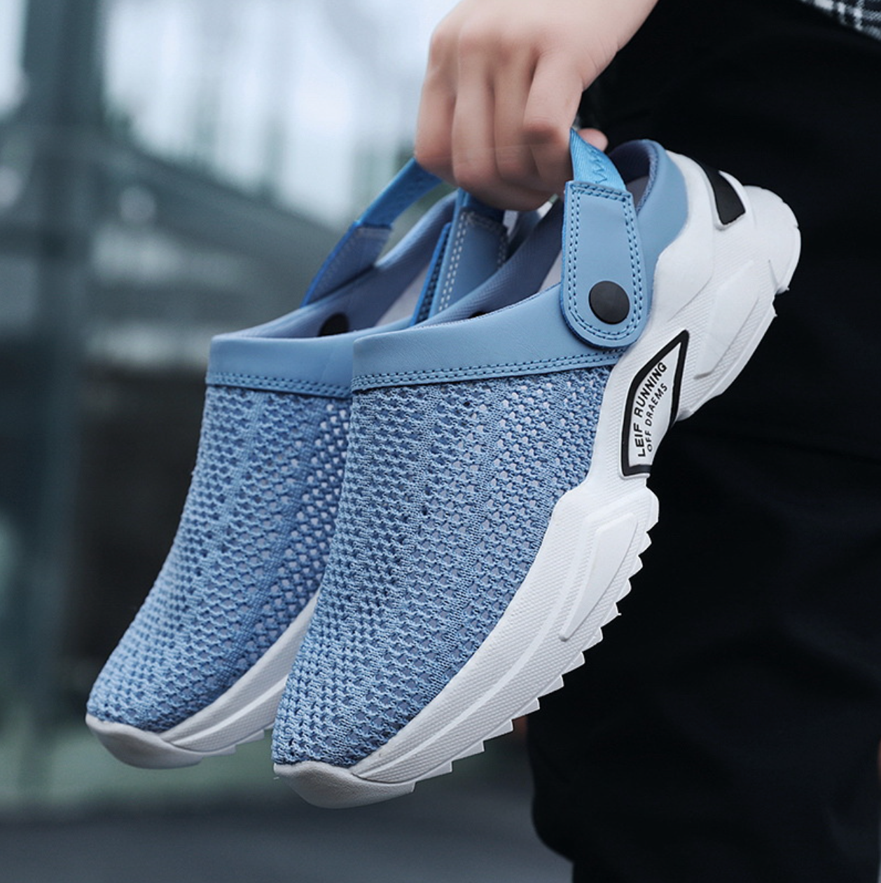 Unisex Outdoor Sandals Non-Slip Trendy Mesh Casual Shoes with Closed Toe-4
