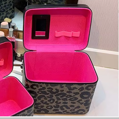 Keyla | Women's Travel Cosmetic Bag with Leopard Print Organizer 3