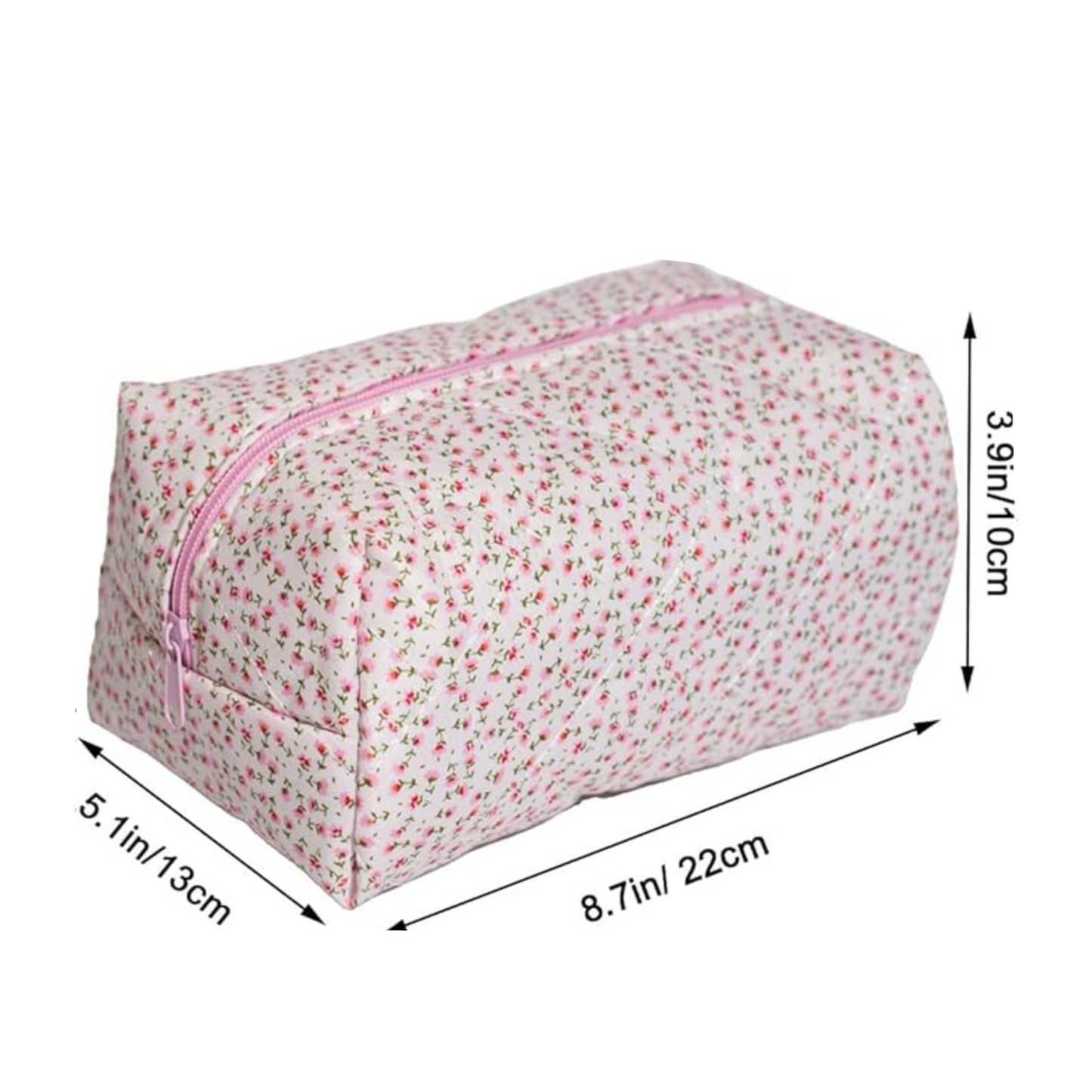 Anika | Cotton Floral Quilted Makeup Cosmetic Pouch 5