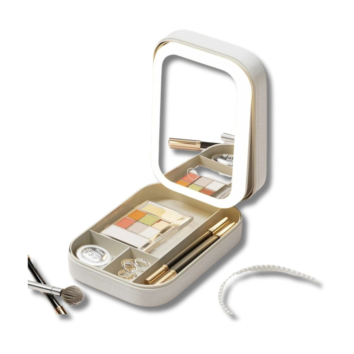 Kori | Portable LED-Lit Mirror Travel Makeup Bag 1