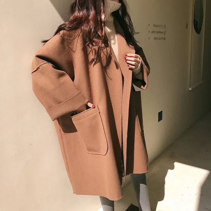 MAURA | Oversizes Woolblend Trenchcoat Jacket-5