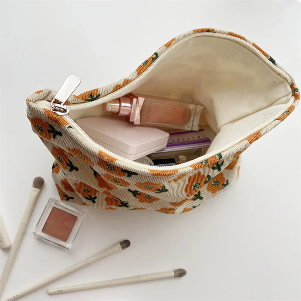 Ella | Preppy Floral Waffle Cord Cosmetic Bag 3