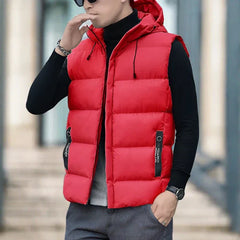 Brunello Bodywarmer | Quilted sleeveless vest for men with hood-3