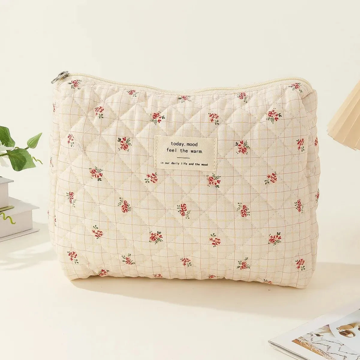 Ailany | Elegant Quilted Floral Makeup Bag 2