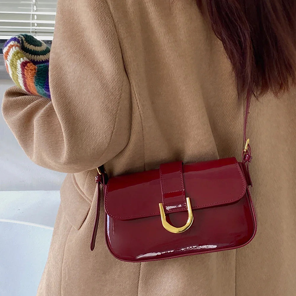 MIA | Retro Patent Leather Shoulder Bag 4