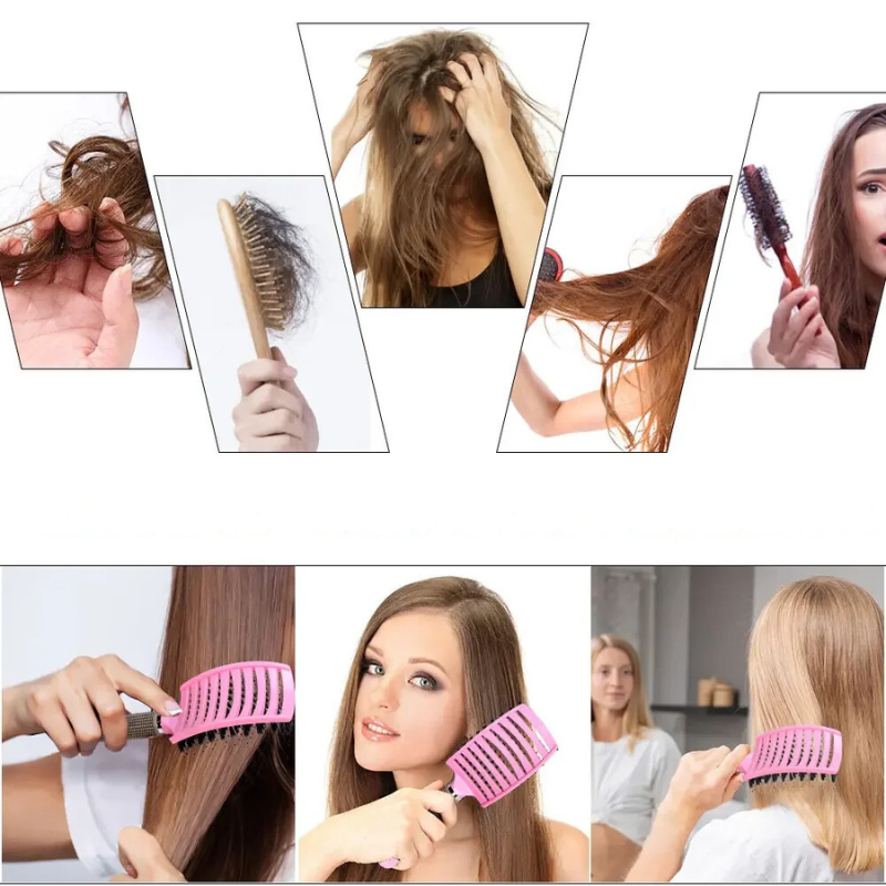 SilkyDetangle Comb - Bristle & Nylon Hairbrush for Effortless Styling 7
