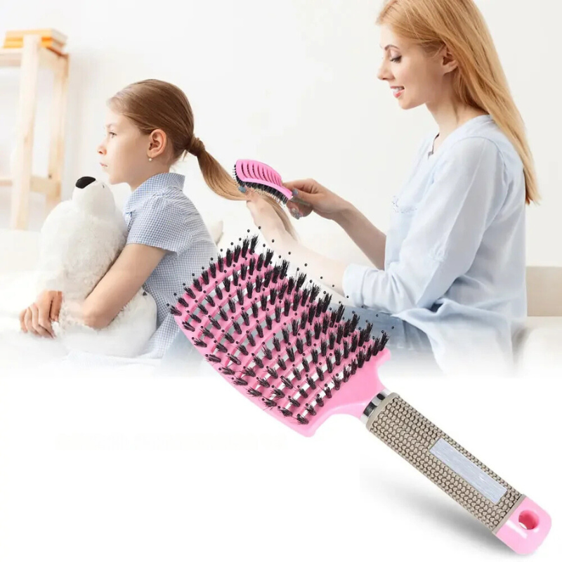 SilkyDetangle Comb - Bristle & Nylon Hairbrush for Effortless Styling 8