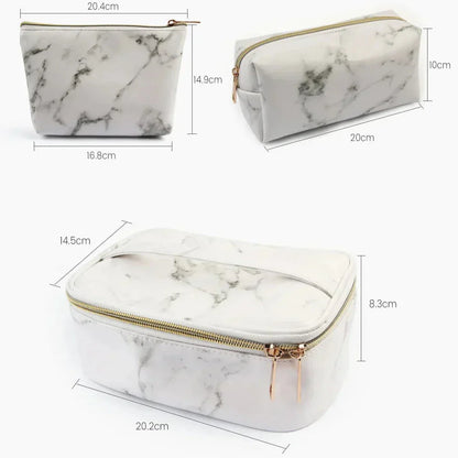 Lilyana | Marble Elegance 3-in-1 Cosmetic Makeup Travel Bag Set 3