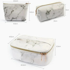 Lilyana | Marble Elegance 3-in-1 Cosmetic Makeup Travel Bag Set 3