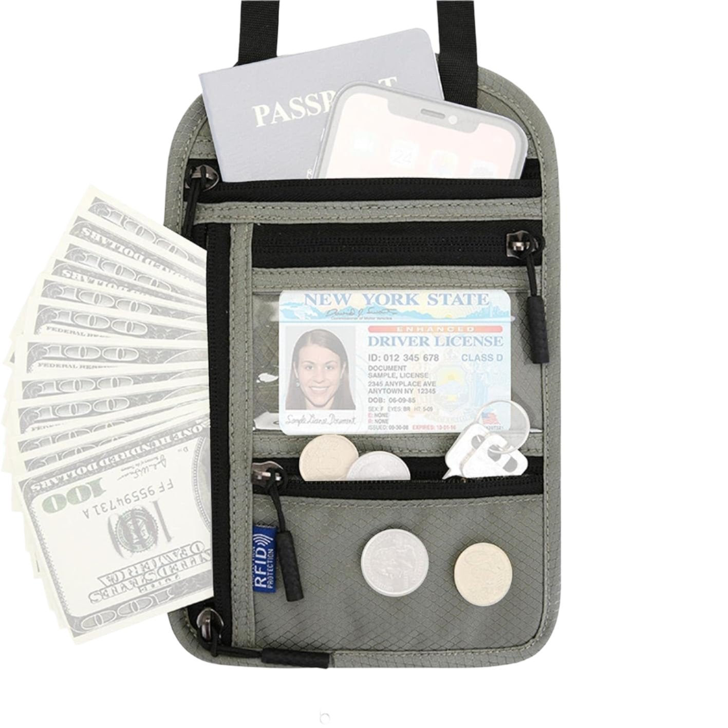 Zaylee | RFID-blocking Travel Neck Wallet 4