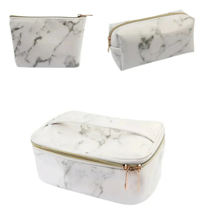 Lilyana | Marble Elegance 3-in-1 Cosmetic Makeup Travel Bag Set 1