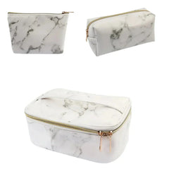 Lilyana | Marble Elegance 3-in-1 Cosmetic Makeup Travel Bag Set 1