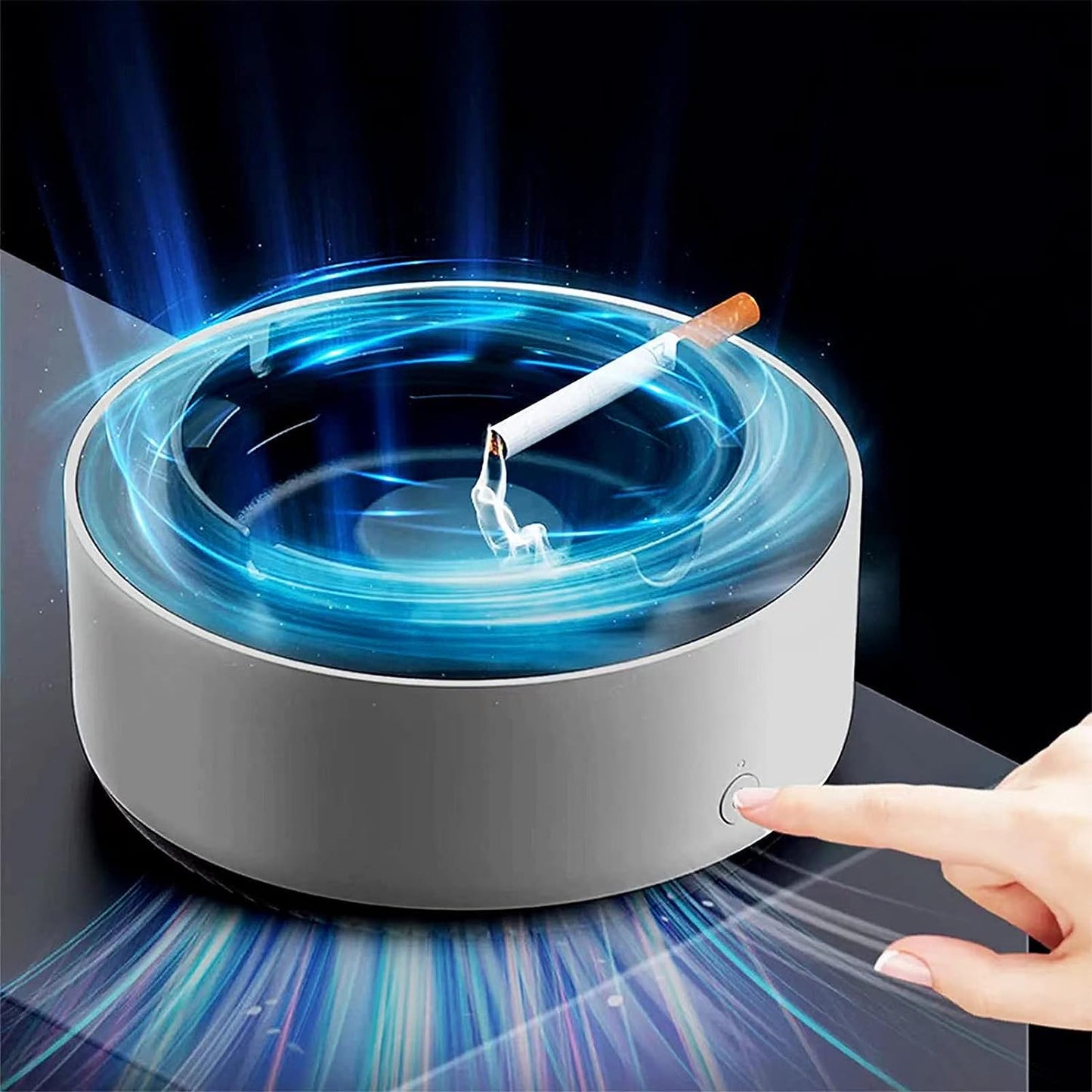 Smoke removal air purifier ashtray with advanced filtration system - stylish inner smell siminator for clean air 0