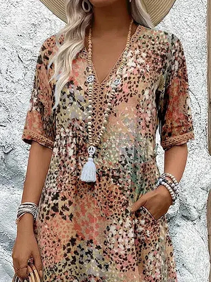 Soft women's dress with V-neck | Midi 5