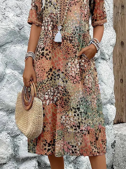Soft women's dress with V-neck | Midi 6