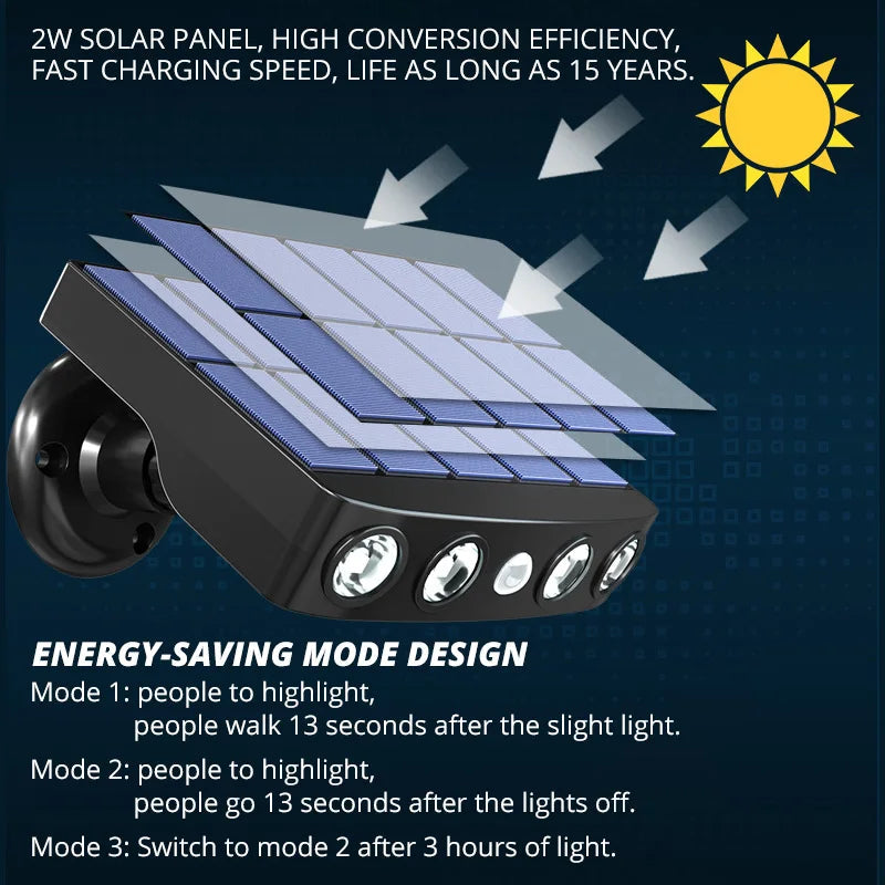 Solar-powered outdoor light with PIR motion sensor – IP68 waterproof, energy-efficient outdoor lights for security and convenience 3