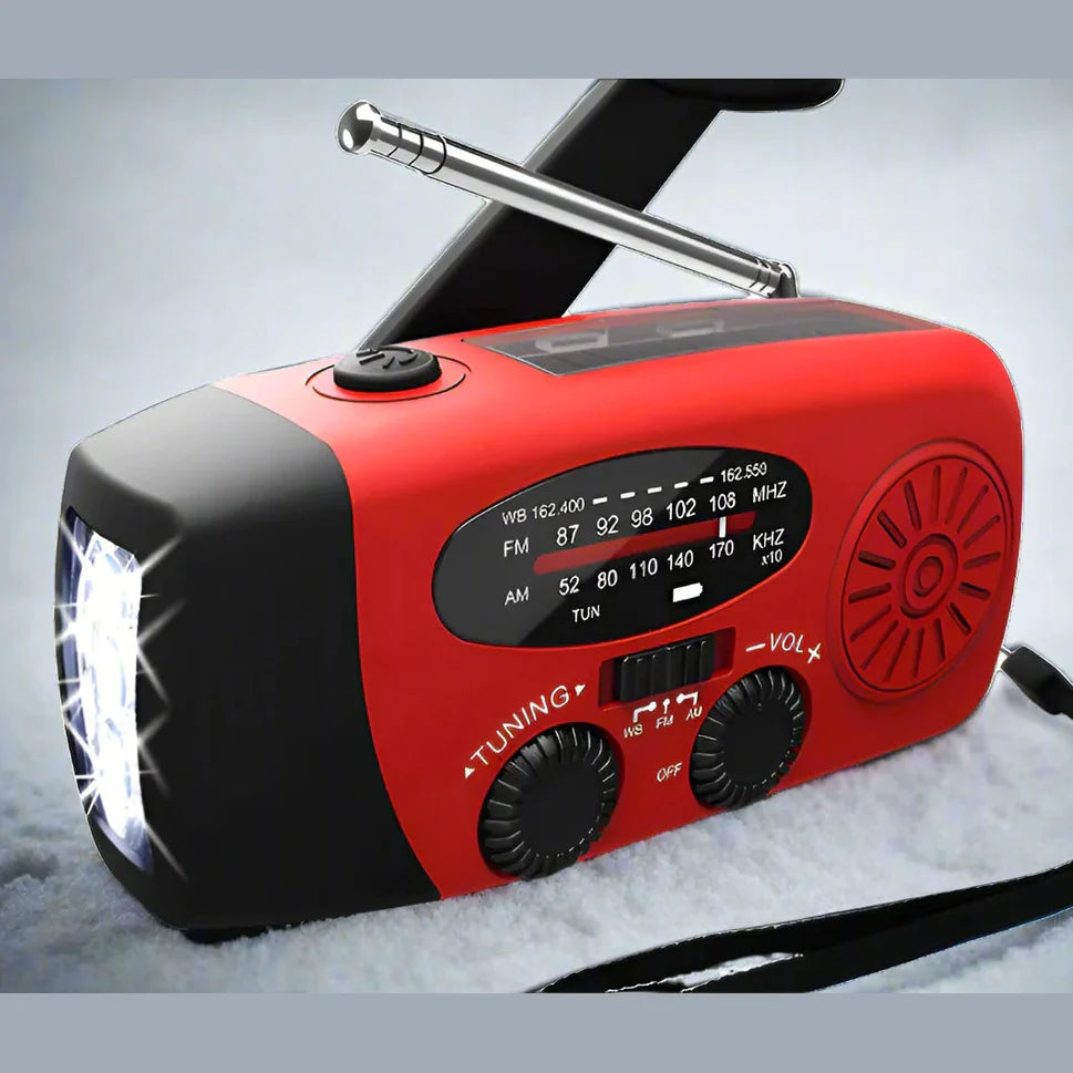 SolarWave | Solar-Powered Emergency Hand Crank Radio for Outdoor Use 0