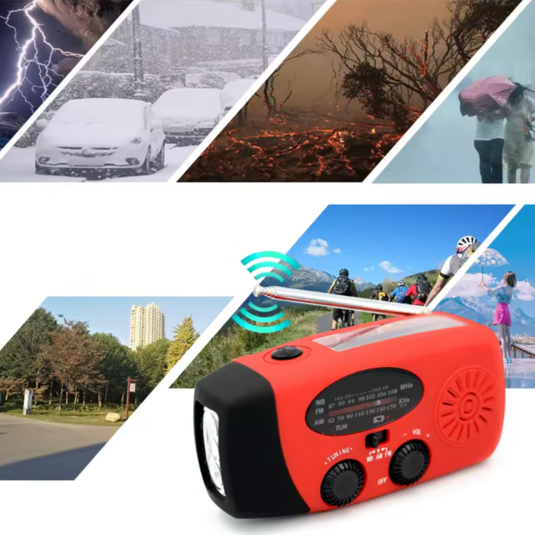 SolarWave | Solar-Powered Emergency Hand Crank Radio for Outdoor Use 1