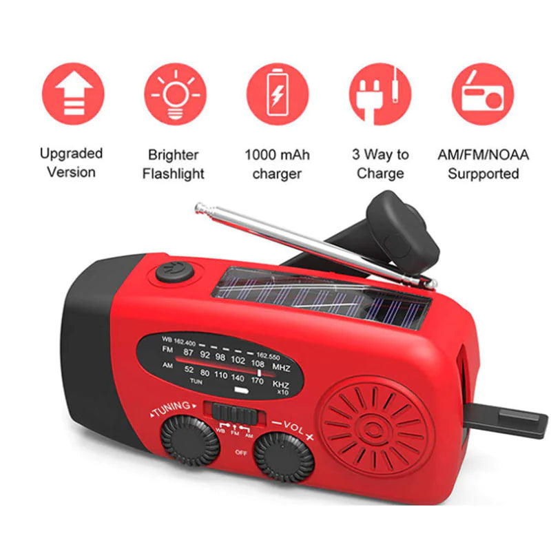 SolarWave | Solar-Powered Emergency Hand Crank Radio for Outdoor Use 6