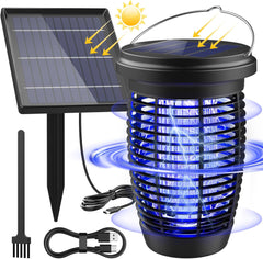 Solar Bug Zapper 2-in-1 Mosquito Killer Lamp – 4500V Indoor & Outdoor Fly Trap 0