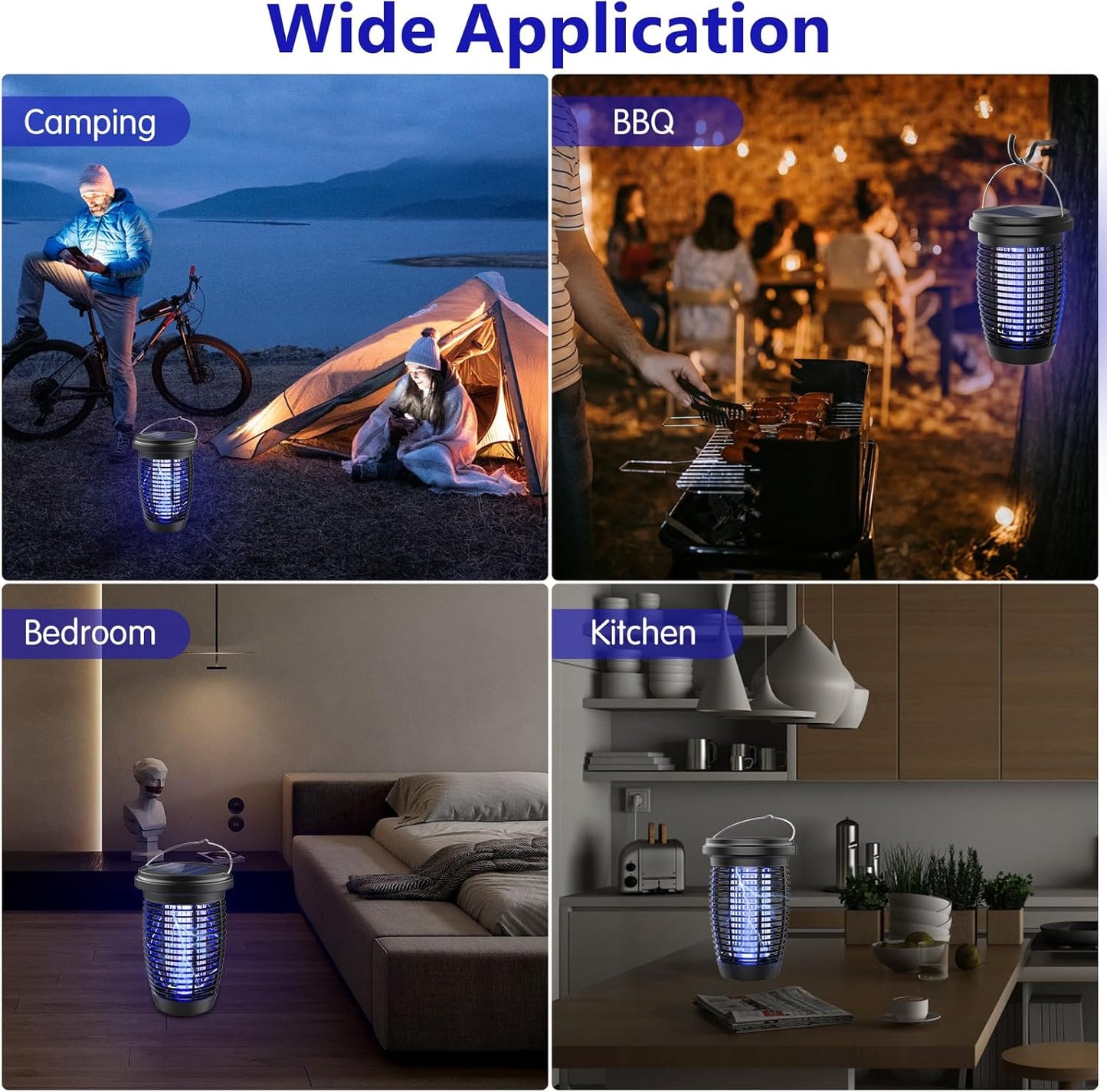 Solar Bug Zapper 2-in-1 Mosquito Killer Lamp – 4500V Indoor & Outdoor Fly Trap 2