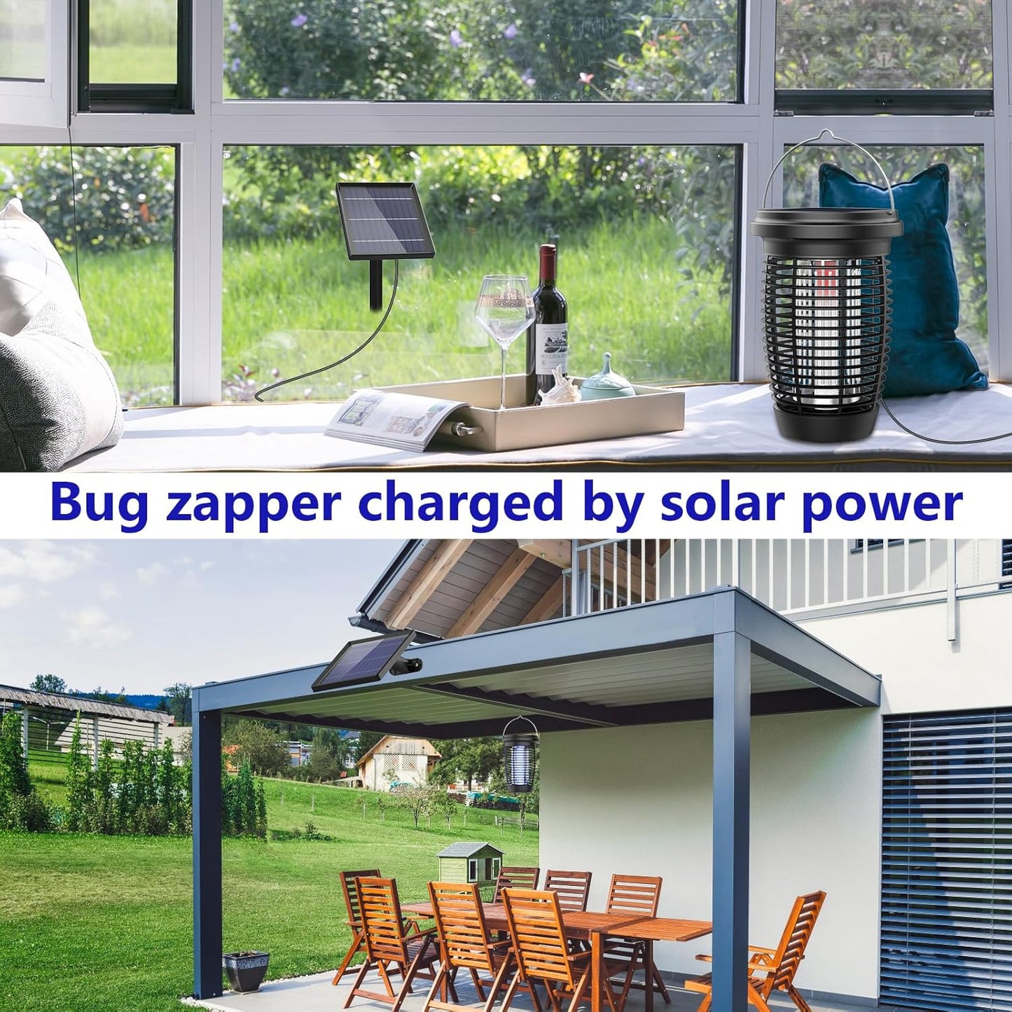 Solar Bug Zapper 2-in-1 Mosquito Killer Lamp – 4500V Indoor & Outdoor Fly Trap 6
