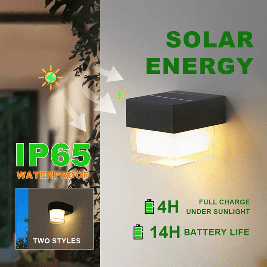 Solar Wall Light for Outdoors – Waterproof, Energy Efficient, Modern Design, IP65, 4W LED Lighting 0