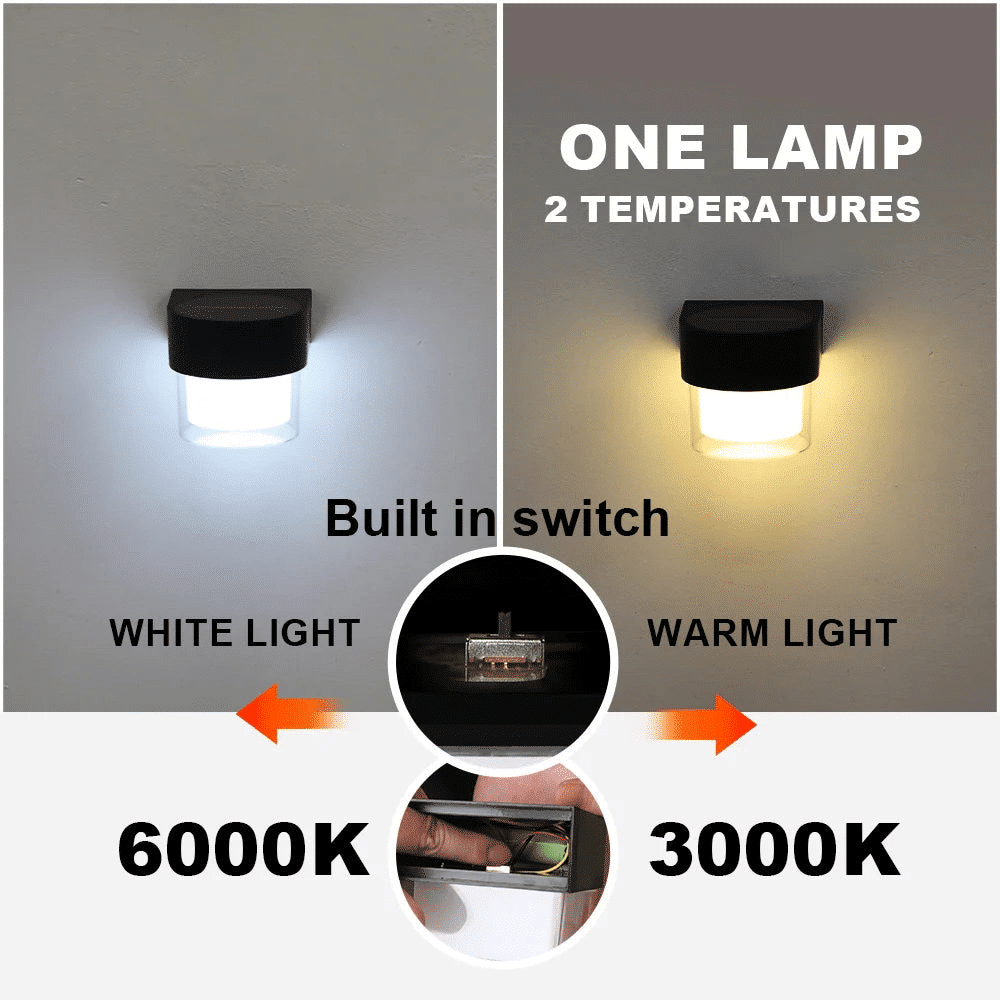 Solar Wall Light for Outdoors – Waterproof, Energy Efficient, Modern Design, IP65, 4W LED Lighting 3