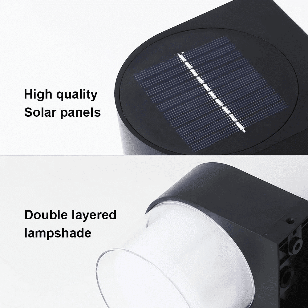 Solar Wall Light for Outdoors – Waterproof, Energy Efficient, Modern Design, IP65, 4W LED Lighting 4