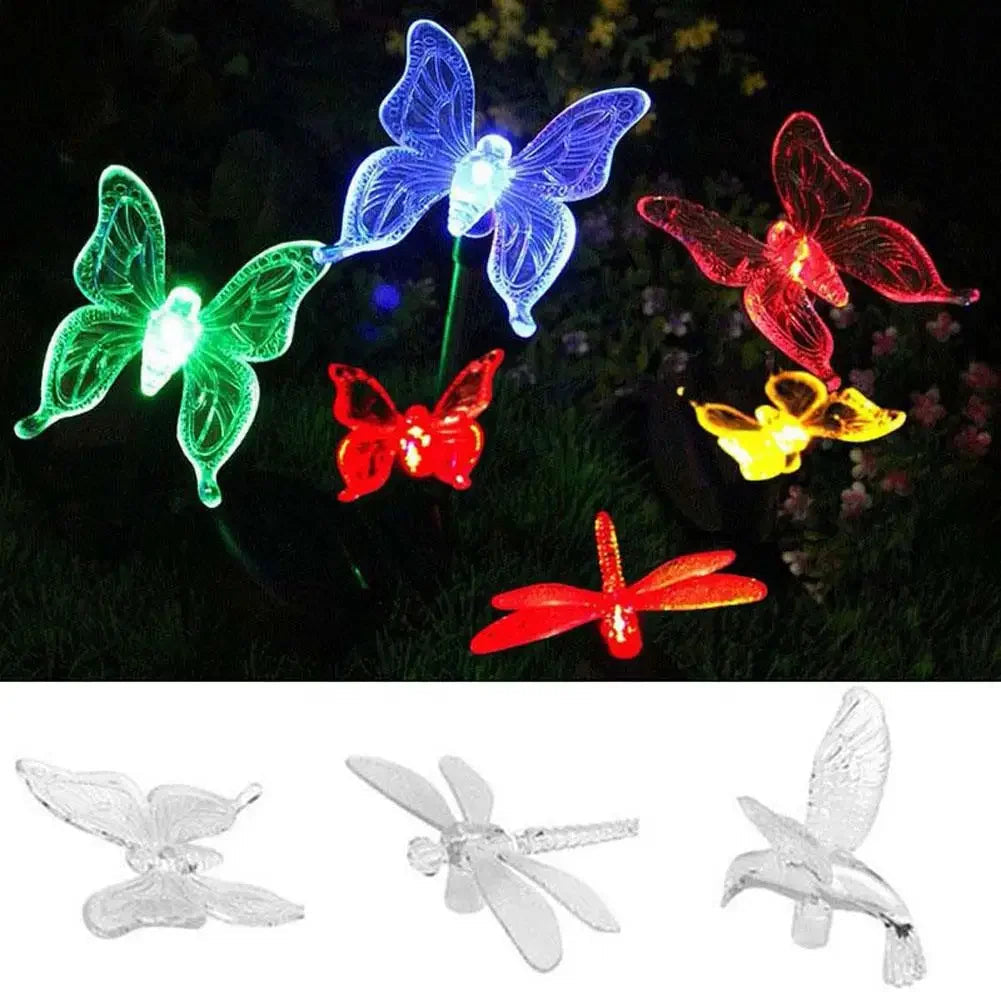 Solar garden lamp with hummingbird, butterfly and dragonfly – weatherproof, environmentally friendly design for charming outdoor lighting 3