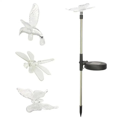 Solar garden lamp with hummingbird, butterfly and dragonfly – weatherproof, environmentally friendly design for charming outdoor lighting 6