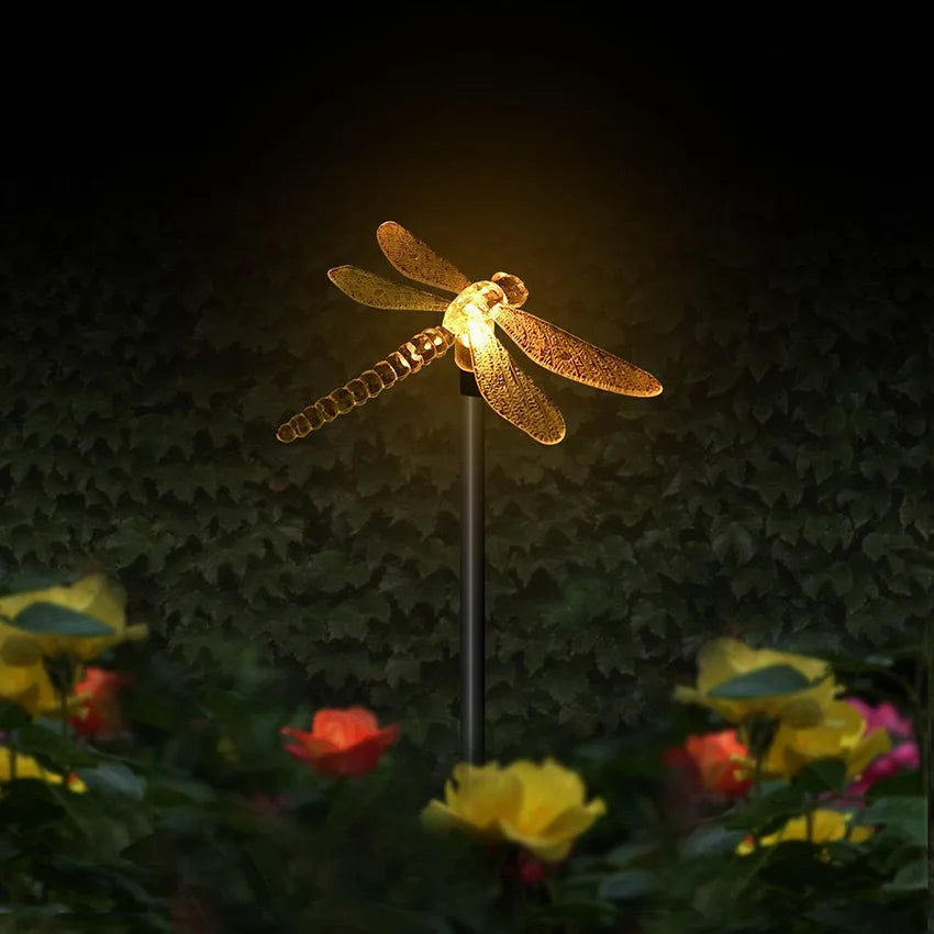 Solar garden lamp with hummingbird, butterfly and dragonfly – weatherproof, environmentally friendly design for charming outdoor lighting 7