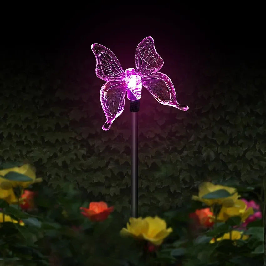 Solar garden lamp with hummingbird, butterfly and dragonfly – weatherproof, environmentally friendly design for charming outdoor lighting 8