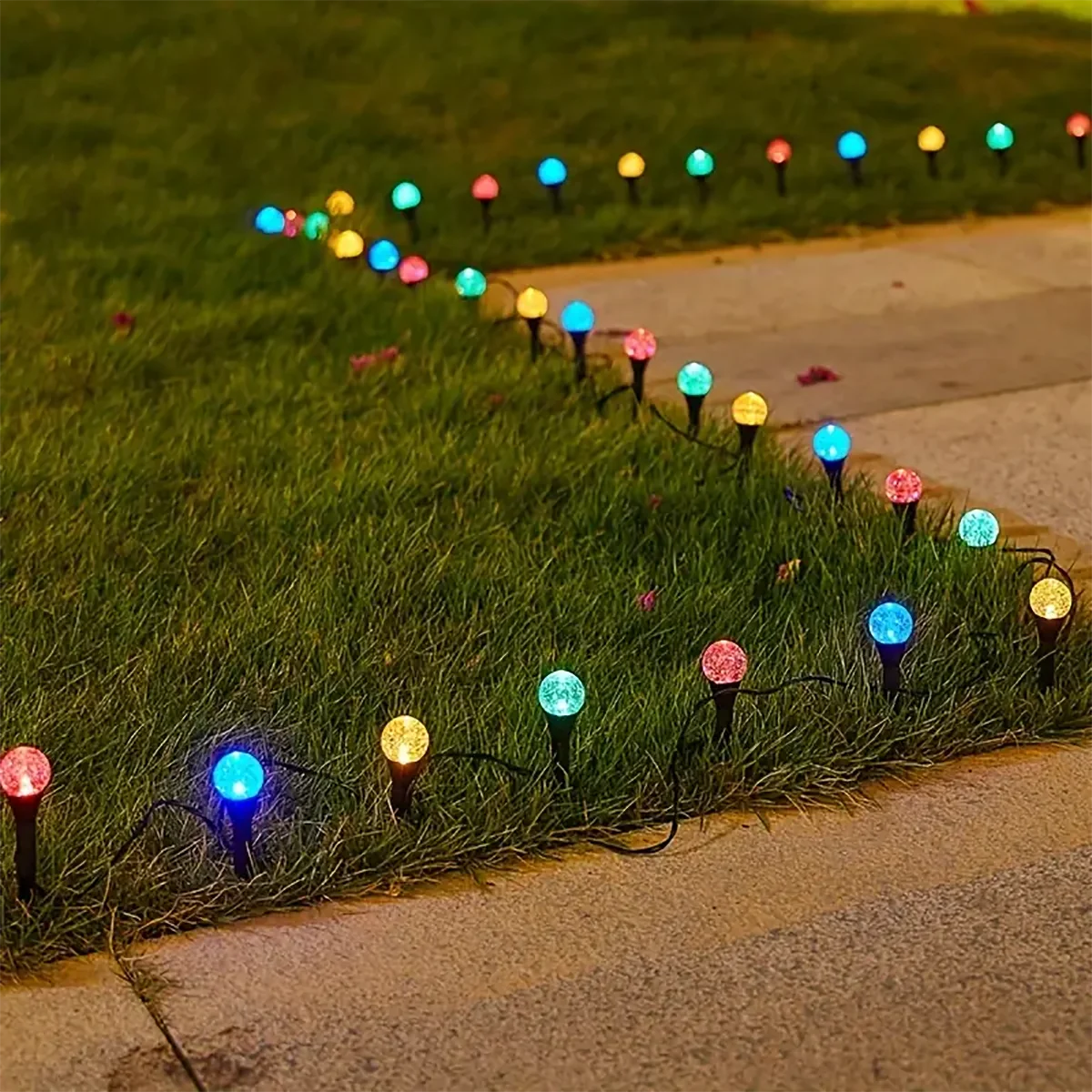 Solar garden lights with 30 LEDs – Weatherproof mini lights in warm white with 8 lighting modes for outdoor areas 0