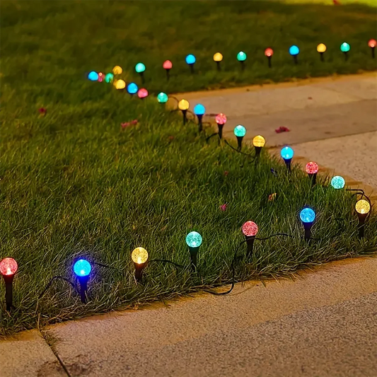 Solar garden lights with 30 LEDs – Weatherproof mini lights in warm white with 8 lighting modes for outdoor areas 0