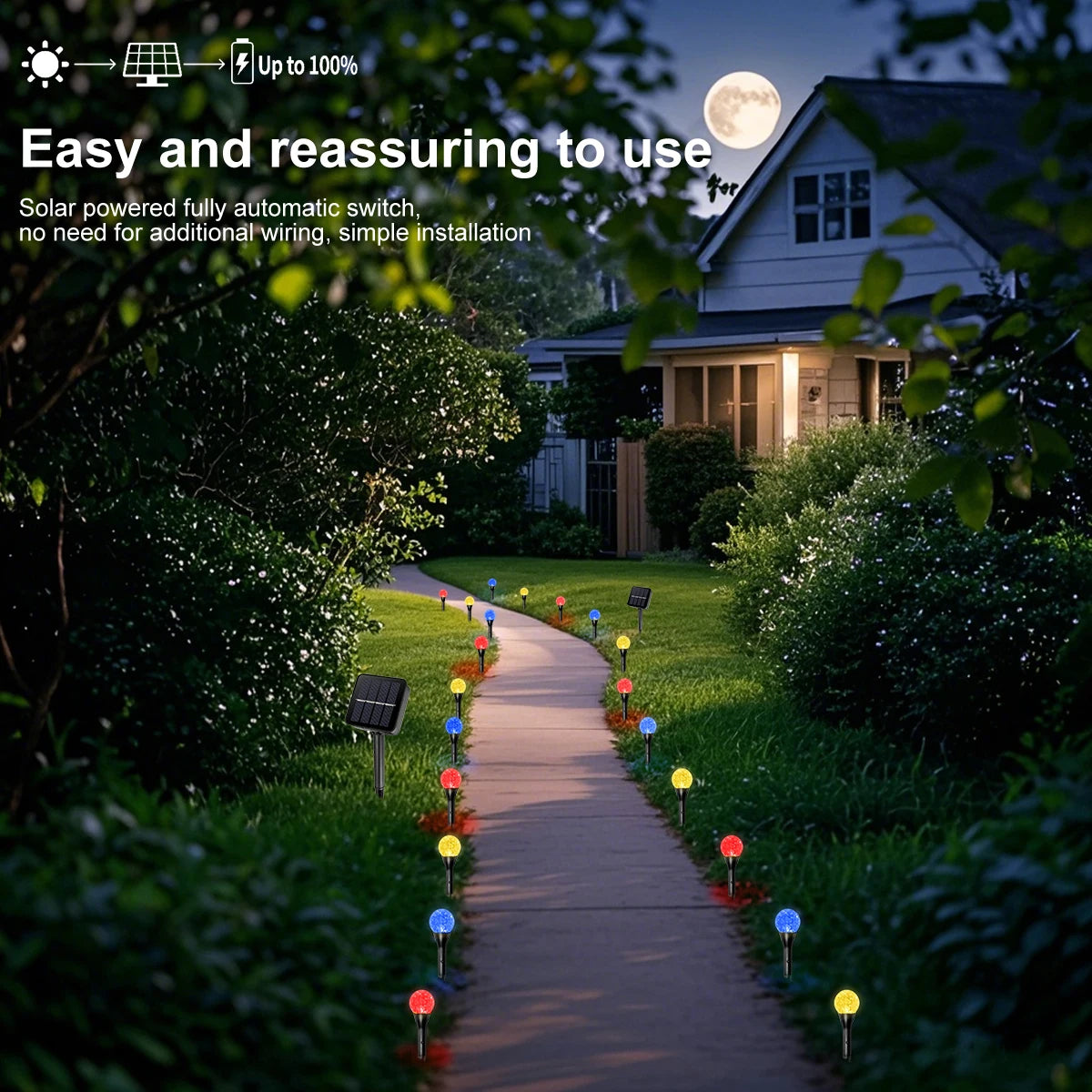 Solar garden lights with 30 LEDs – Weatherproof mini lights in warm white with 8 lighting modes for outdoor areas 3