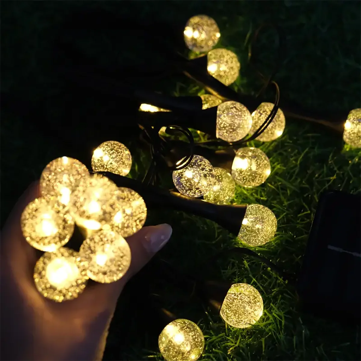 Solar garden lights with 30 LEDs – Weatherproof mini lights in warm white with 8 lighting modes for outdoor areas 6