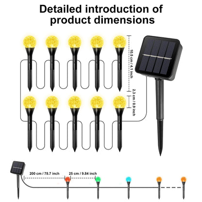Solar garden lights with 30 LEDs – Weatherproof mini lights in warm white with 8 lighting modes for outdoor areas 7