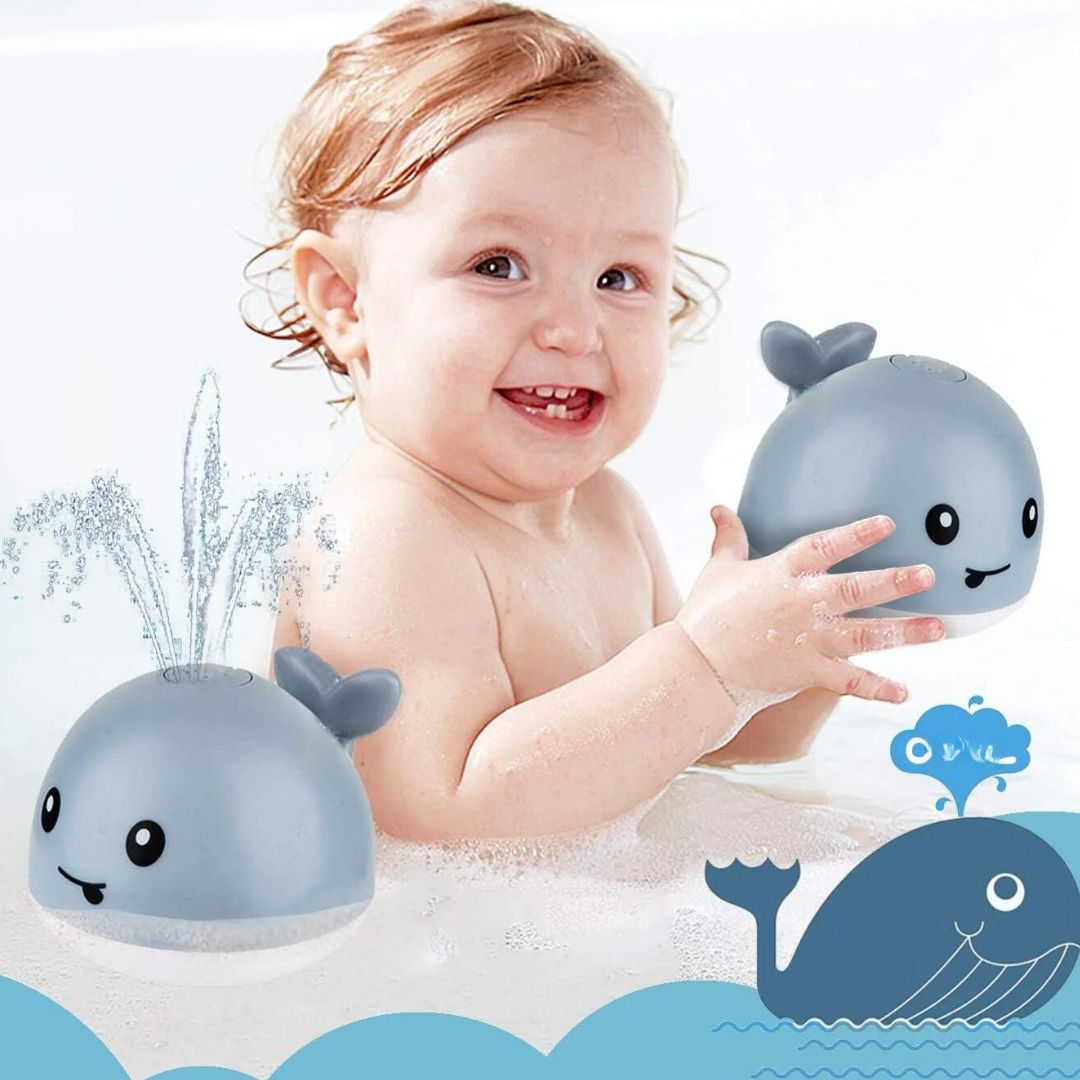 SplashTale | Whale Bath Toy with LED Water Sprayer and Automatic Fountain Effect 3