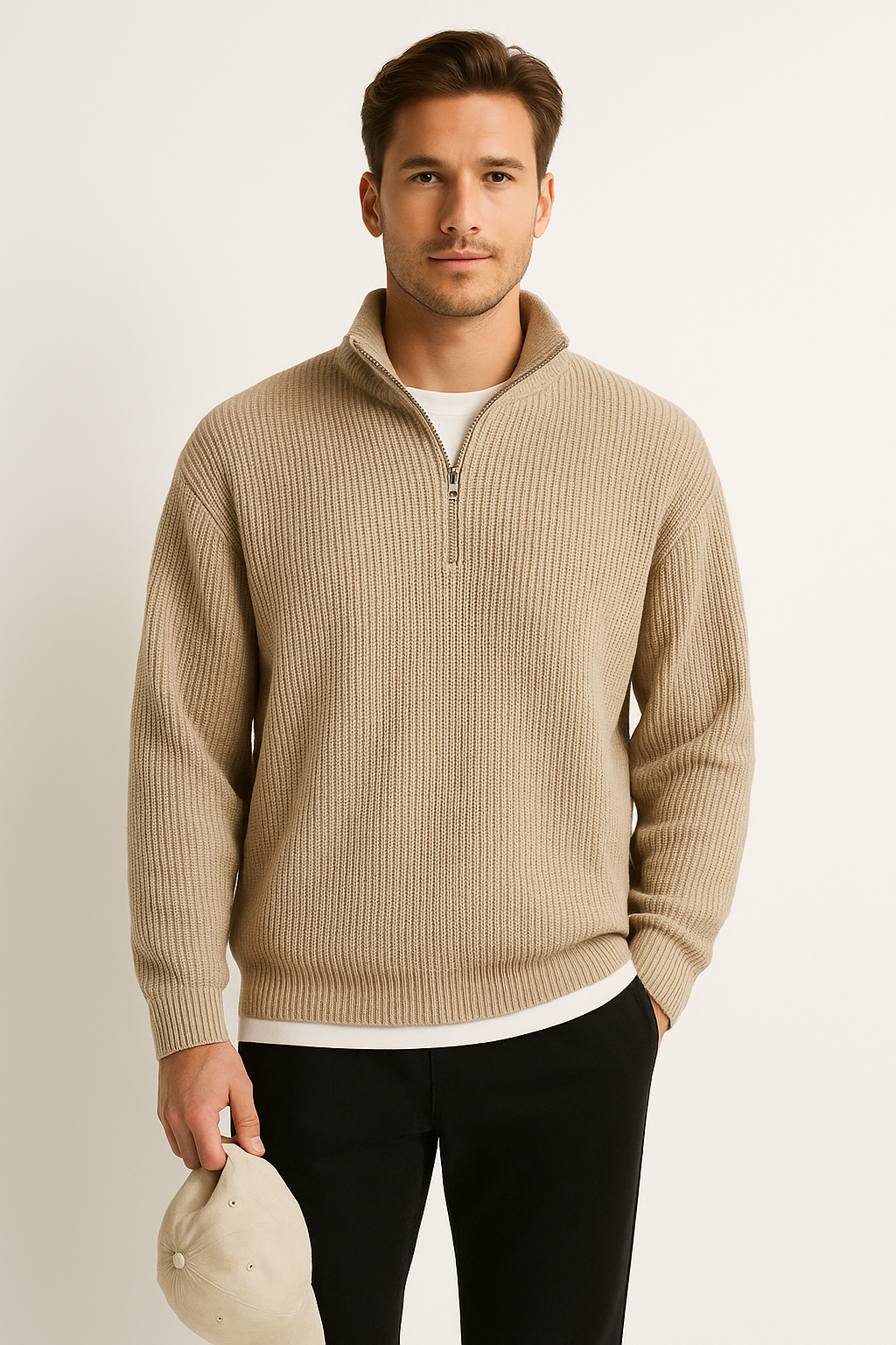 Stephen | Essential Quarter-Zip Knit Sweater 1