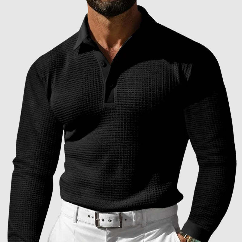 Steve | Elite Texture Knit Polo Long Sleeve 4