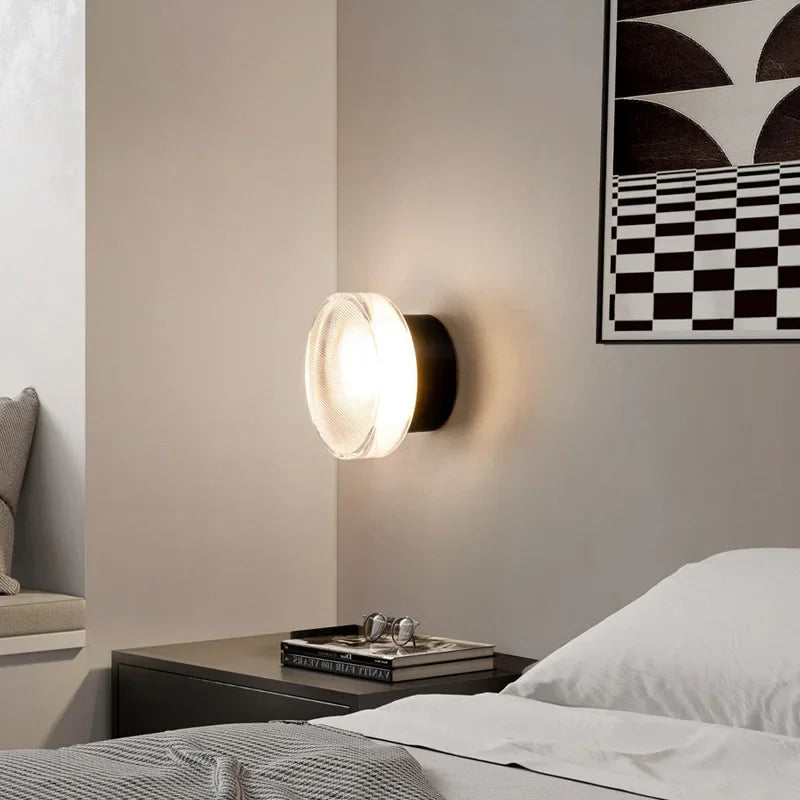 Stylish round wall light with LED - Black, 15W Modern design for living room and bedroom 3