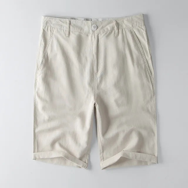  Men’s Casual Shorts – Cotton Linen Blend – Relaxed Fit – Knee Length with Pockets-5