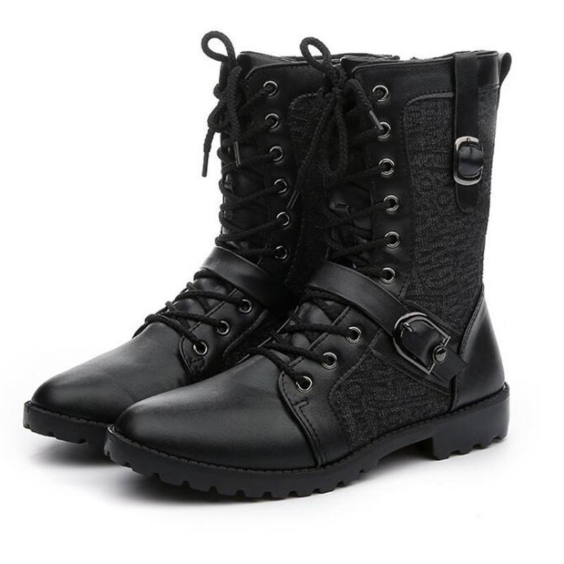 Men's lace-up boots with buckle closure-1