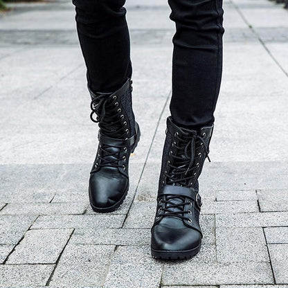 Men's lace-up boots with buckle closure-5