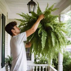 UV-Resistant Lifelike Artificial Boston Fern – Perfect for Outdoor Décor 0