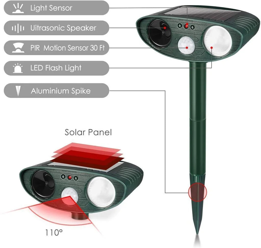 Ultrasonic Chipmunk Repeller - Solar Powered - Get Rid of Chipmunks in 48 Hours 3