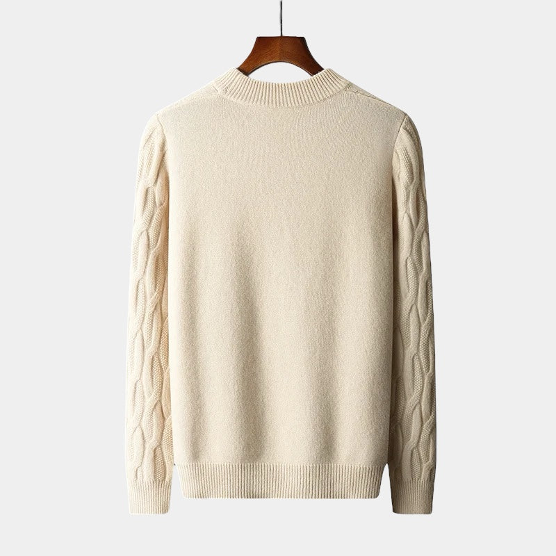 Unisex Cashmere Sweater – Relaxed Fit – Cable Knit – Ribbed Crew Neck 2